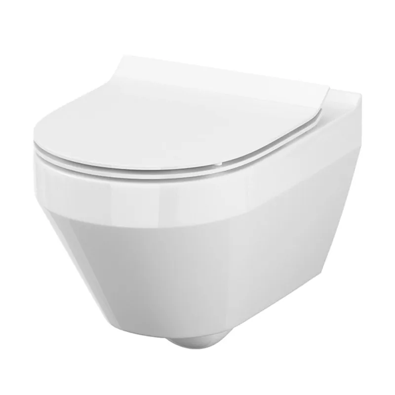 Speciale Aanbieding WC mísa Cersanit Crea závěsná bílá oválná Clean On sedátko slim duroplast soft close easy off tlačítko set 906, K701-212