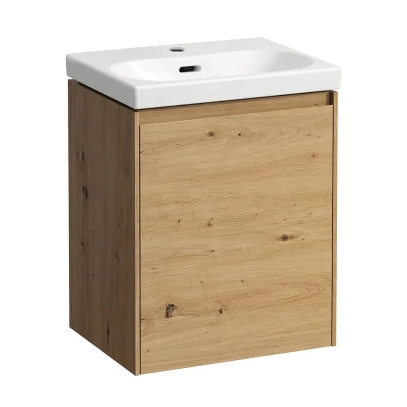 Lani skříňka pod umyvadlo 44x52 1 dvířka, závěsy vlevo, pro umyvadlo H8150810001041 divoký dub H4035011122671 Speciale Aanbieding