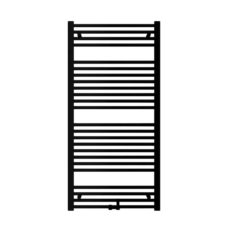 Nu Kopen Radiátor Zehnder Virando 122,6x60 cm, středové připojení, RAL 0557 black matt, AB-120-060-05-0557